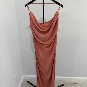 REVOLVE Draped Cowl Maxi Dress in Dusty Rose
